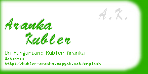 aranka kubler business card